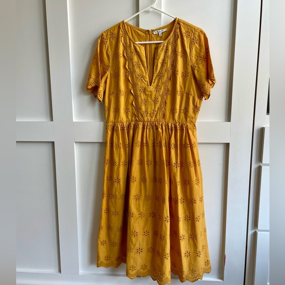 Madewell Scalloped Edge Eyelet Dress